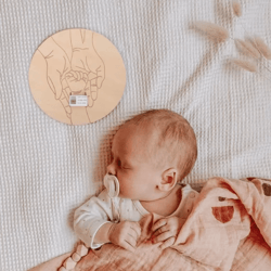 personalized newborn keepsake holder – engraved baby memory gift for photos & milestones