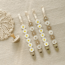 little daisy baby pacifier clip – anti-drop dummy holder chain for infants