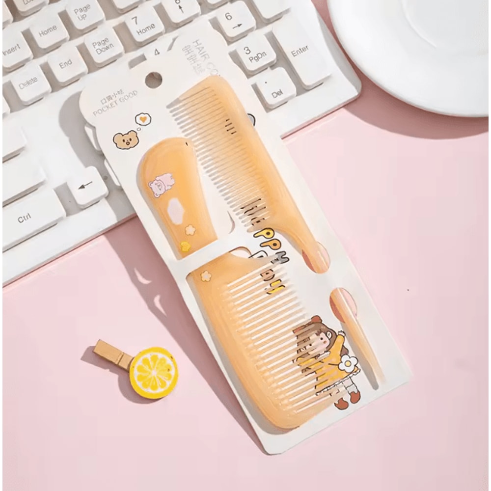 2Piece Cartoon Kids Hair Comb Set AntiStatic Tail Comb Detangling Comb 7