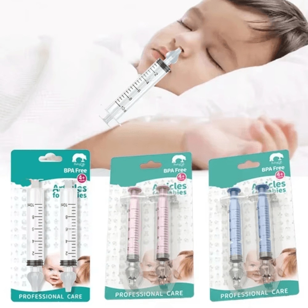 2PCS Baby Nasal Aspirator Syringe Gentle Infant Nose Cleaner Mucus Remover 0