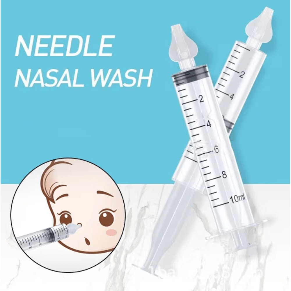 2PCS Baby Nasal Aspirator Syringe Gentle Infant Nose Cleaner Mucus Remover 1