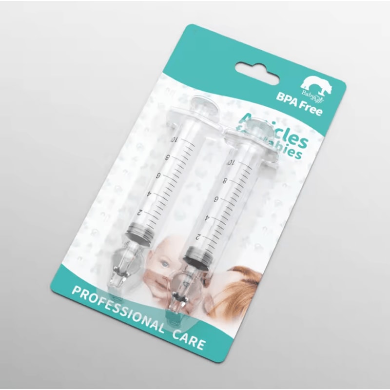 2PCS Baby Nasal Aspirator Syringe Gentle Infant Nose Cleaner Mucus Remover 2