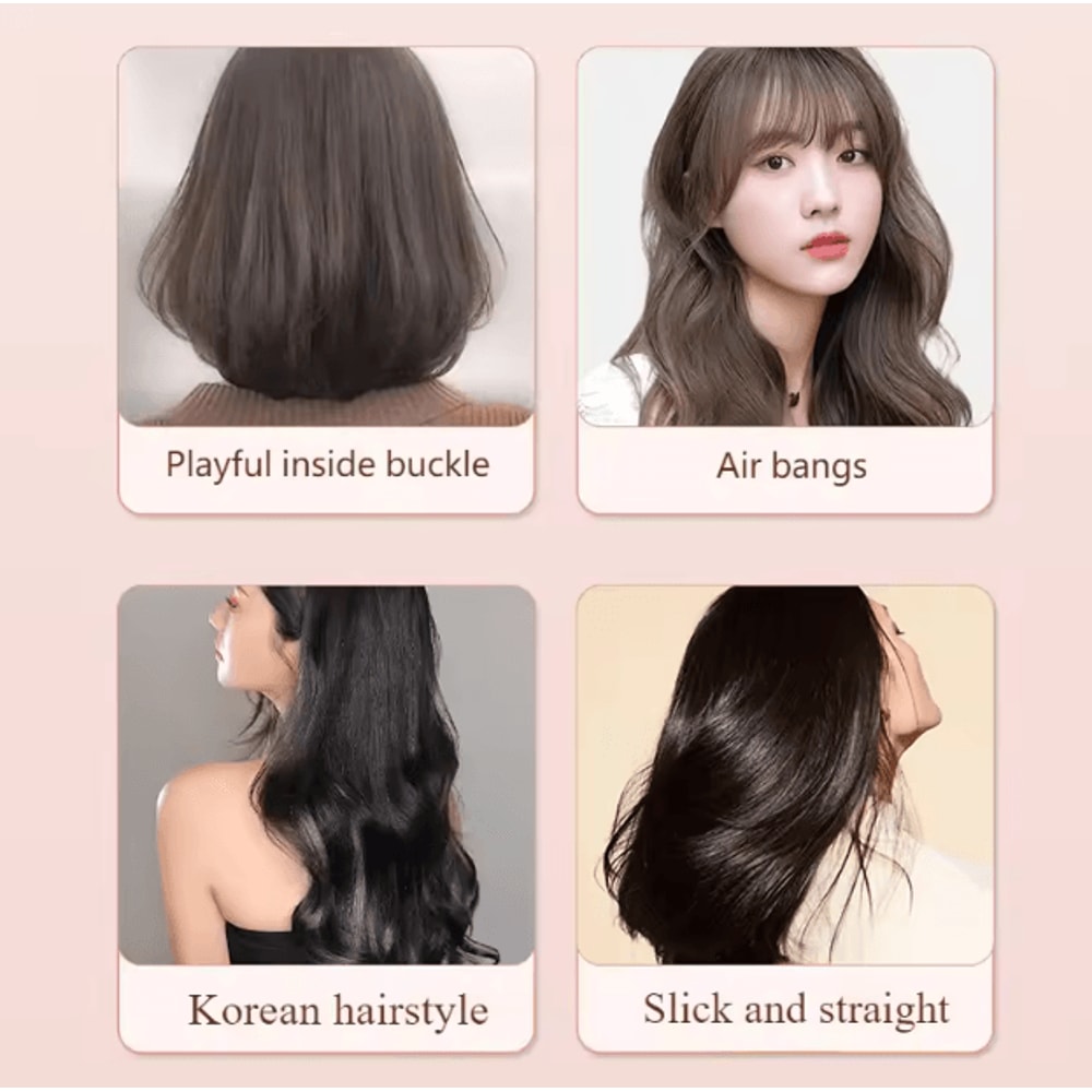 Portable Mini Hair Straightener Curler 2in1 Ceramic Styling Tool For Smooth Curly Hair 2