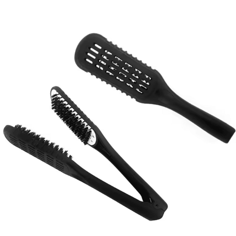 DoubleSided Nylon Hair Straightening Brush VShaped Blow Dry Styling Comb Tool 1