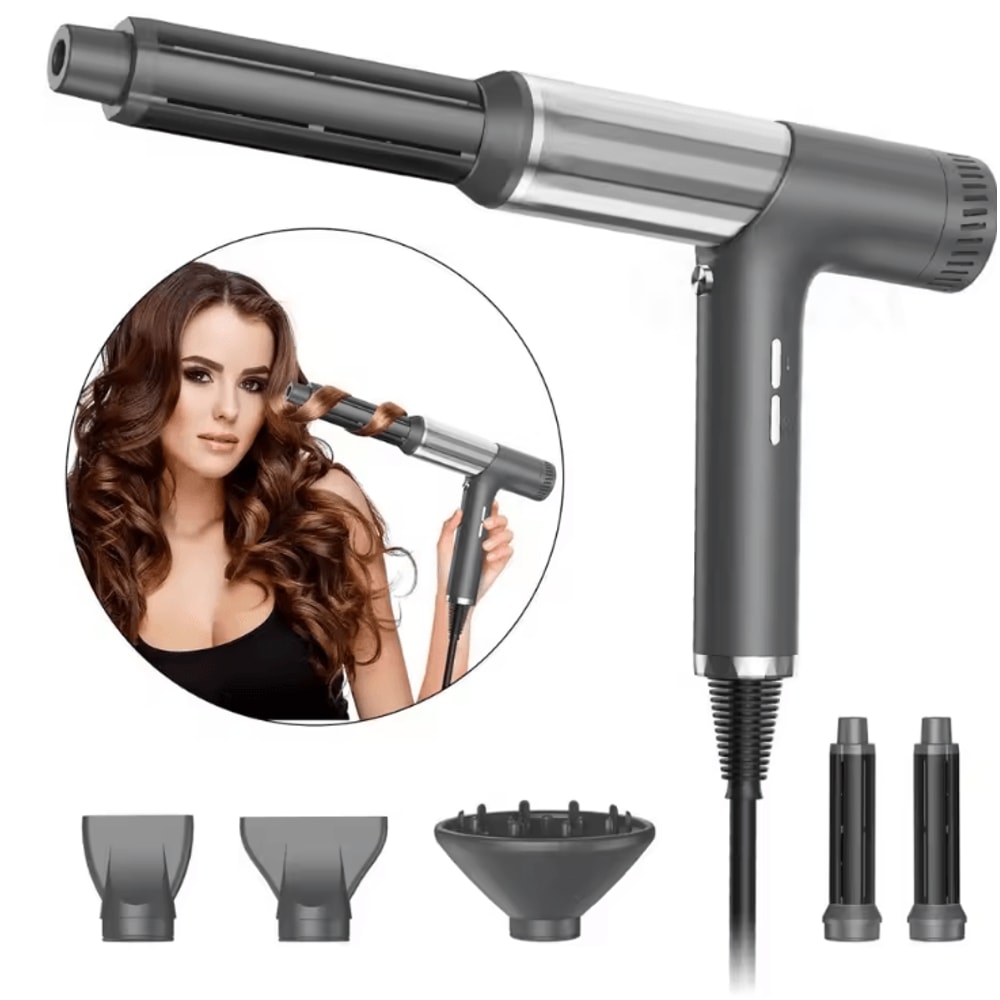 NoiseReducing 5in1 Ionic Hair Dryer Brush HighSpeed Hot Air Styling Straightening Tool 2