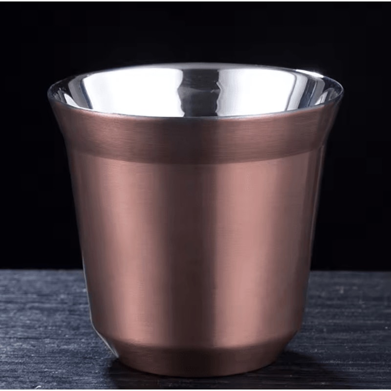 80ML Stainless Steel Espresso Cups Double Wall Insulated Mini Coffee Mugs 10