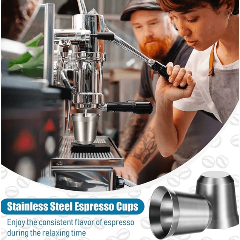 80ML Stainless Steel Espresso Cups Double Wall Insulated Mini Coffee Mugs 1