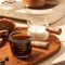 Glass Espresso Measuring Cup With Wooden Handle Double Spout Milk Coffee Pouring Cup 2