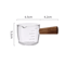 Glass Espresso Measuring Cup With Wooden Handle Double Spout Milk Coffee Pouring Cup 4