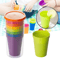 7PCS Rainbow Plastic Cups Set Reusable Stackable Picnic Kids Party Drink Cups 1