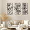 3Piece Metal Flower Wall Art Set Elegant Iron Floral Wall Decor For Modern Home 2