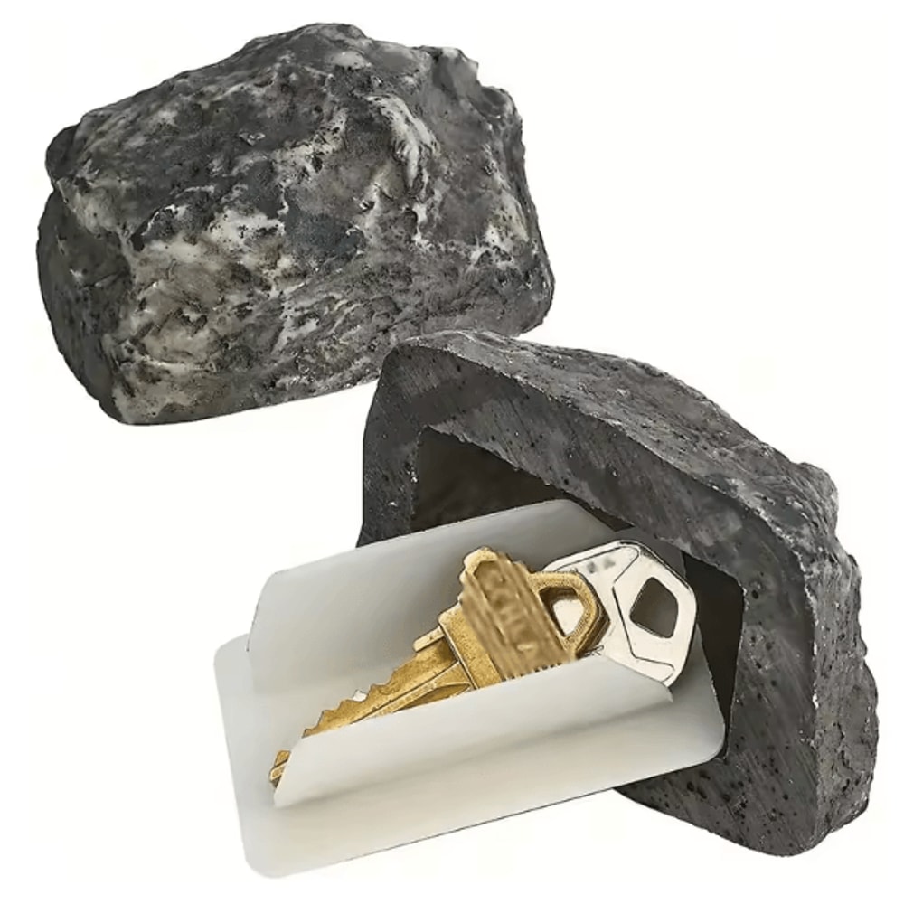 Hidden Stone Key Box Realistic Outdoor Fake Rock Key Holder For Secure Spare Key Storage 4