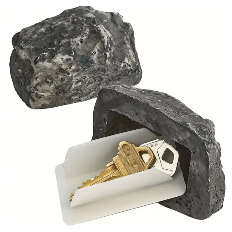 Hidden Stone Key Box Realistic Outdoor Fake Rock Key Holder For Secure Spare Key Storage 4