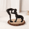 Abstract Human Pet Figurine Modern Resin Companion Sculpture For Home Office Decor 2