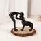 Abstract Human Pet Figurine Modern Resin Companion Sculpture For Home Office Decor 2