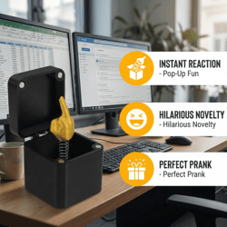 funny middle finger prank box – pop-up gag gift for parties & white elephant fun