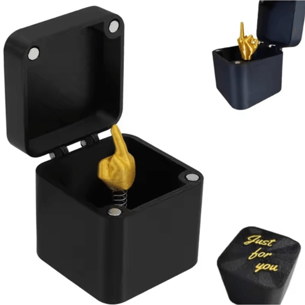 Funny Middle Finger Prank Box PopUp Gag Gift For Parties White Elephant Fun 3