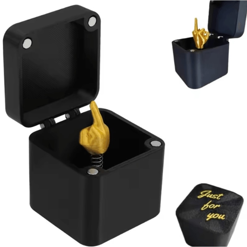 Funny Middle Finger Prank Box PopUp Gag Gift For Parties White Elephant Fun 3