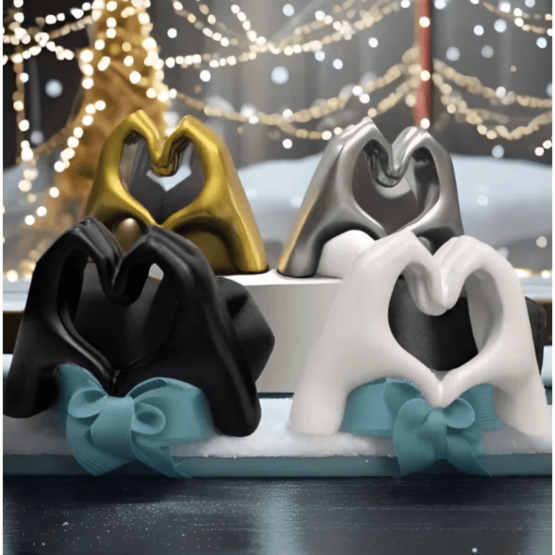 Elegant Gold Love Gesture Hand Sculpture For Modern Home Decor 0