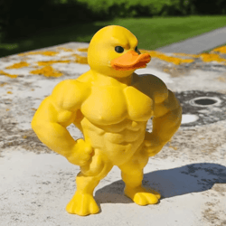 funny muscle duck statue – whimsical cute desk & bookshelf decor