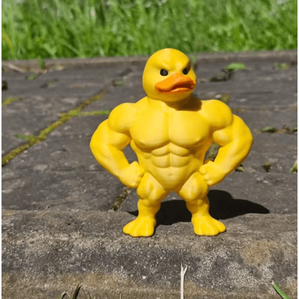 Funny Muscle Duck Statue Whimsical Cute Desk Bookshelf Decor 1