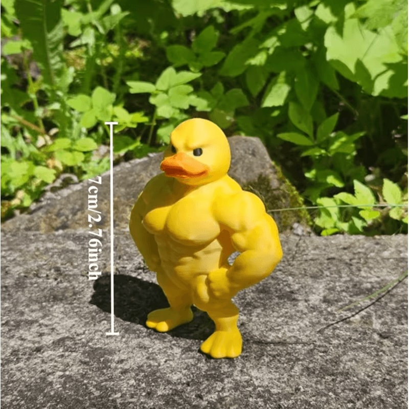 Funny Muscle Duck Statue Whimsical Cute Desk Bookshelf Decor 2
