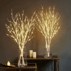white birch branch led lights – battery operated decorative twig lamp
