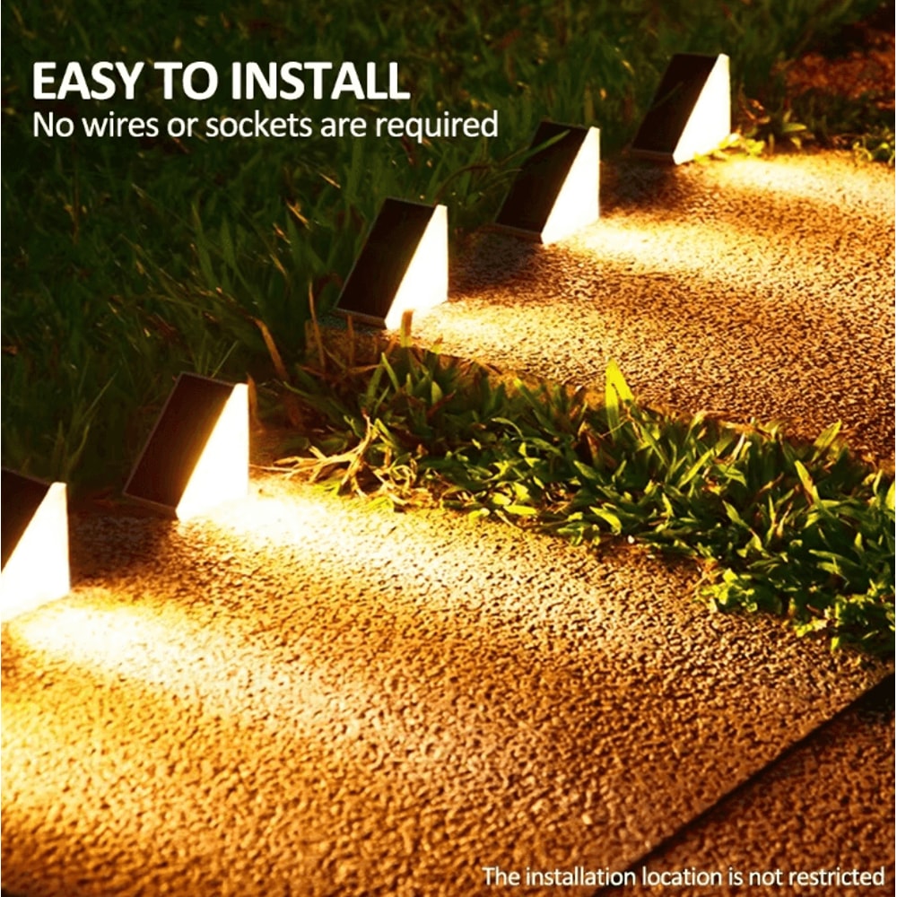 Solar Step Lights Outdoor Waterproof Warm White RGB LED Deck Lighting 1