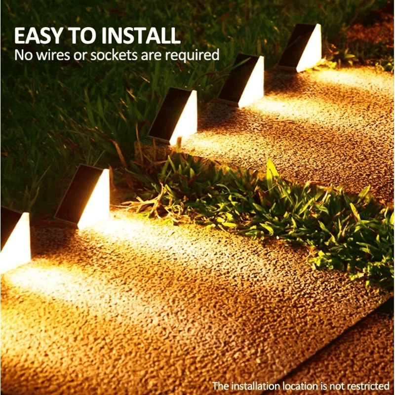 Solar Step Lights Outdoor Waterproof Warm White RGB LED Deck Lighting 1