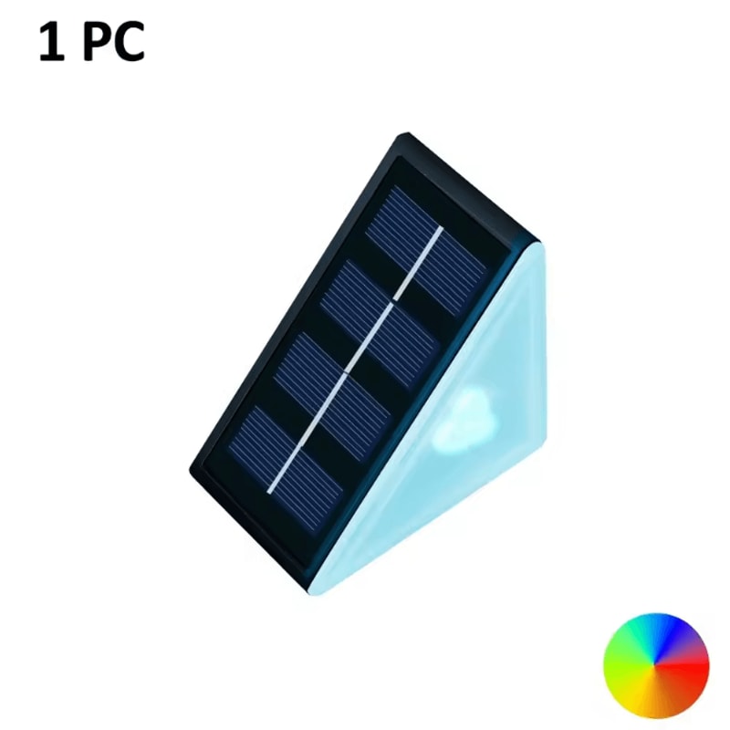 Solar Step Lights Outdoor Waterproof Warm White RGB LED Deck Lighting 3