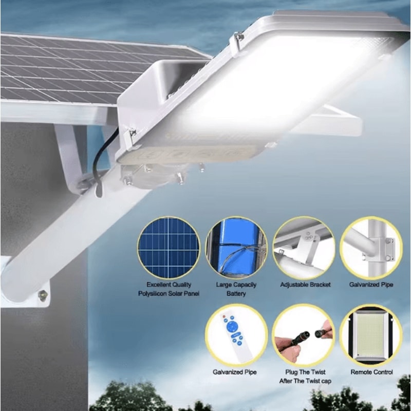 Solar Street Light Outdoor 8000mAh High Power Waterproof Wall Lamp 0