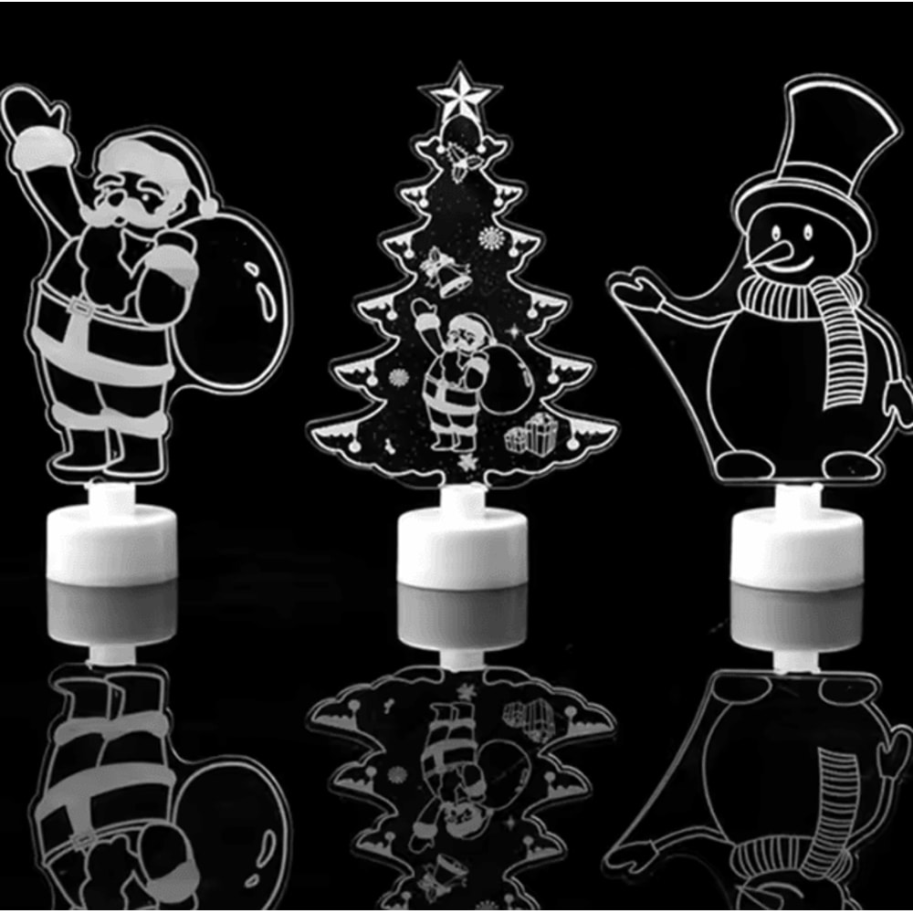 Mini Snowman LED Night Light Colorful Flashing Festive Decor Lamp 1