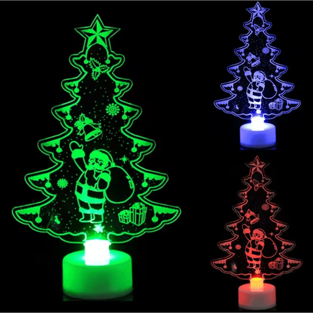 Mini Snowman LED Night Light Colorful Flashing Festive Decor Lamp 2