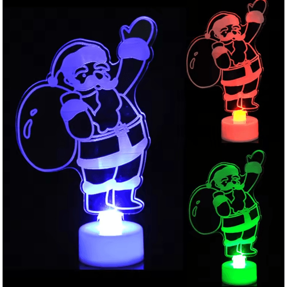 Mini Snowman LED Night Light Colorful Flashing Festive Decor Lamp 3