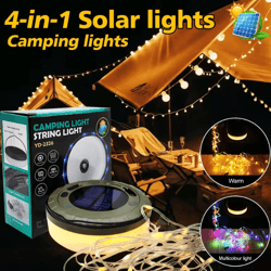 solar camping string lights – 10m rgb outdoor tent light with hook