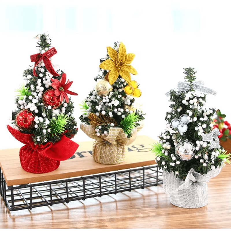 Mini Christmas Tree Decor 20cm Tabletop Festive Desk Ornament 1