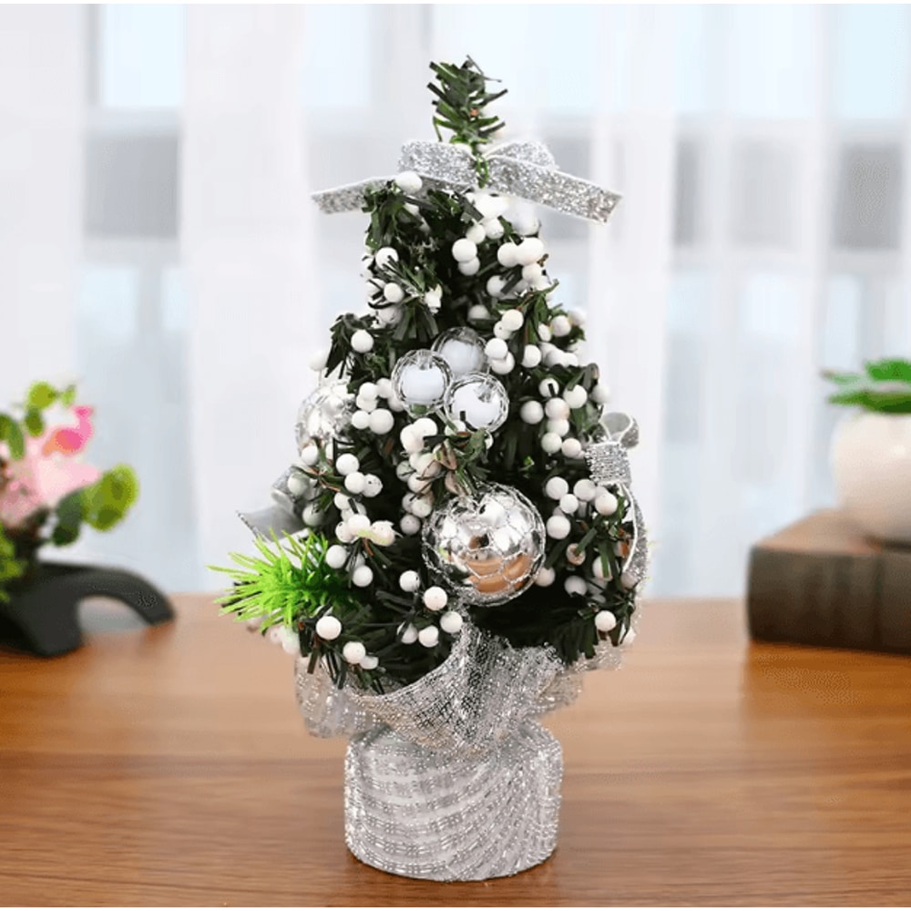 Mini Christmas Tree Decor 20cm Tabletop Festive Desk Ornament 2