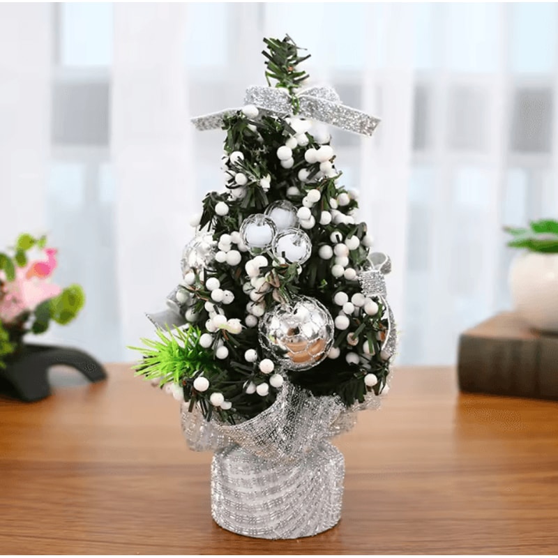 Mini Christmas Tree Decor 20cm Tabletop Festive Desk Ornament 2