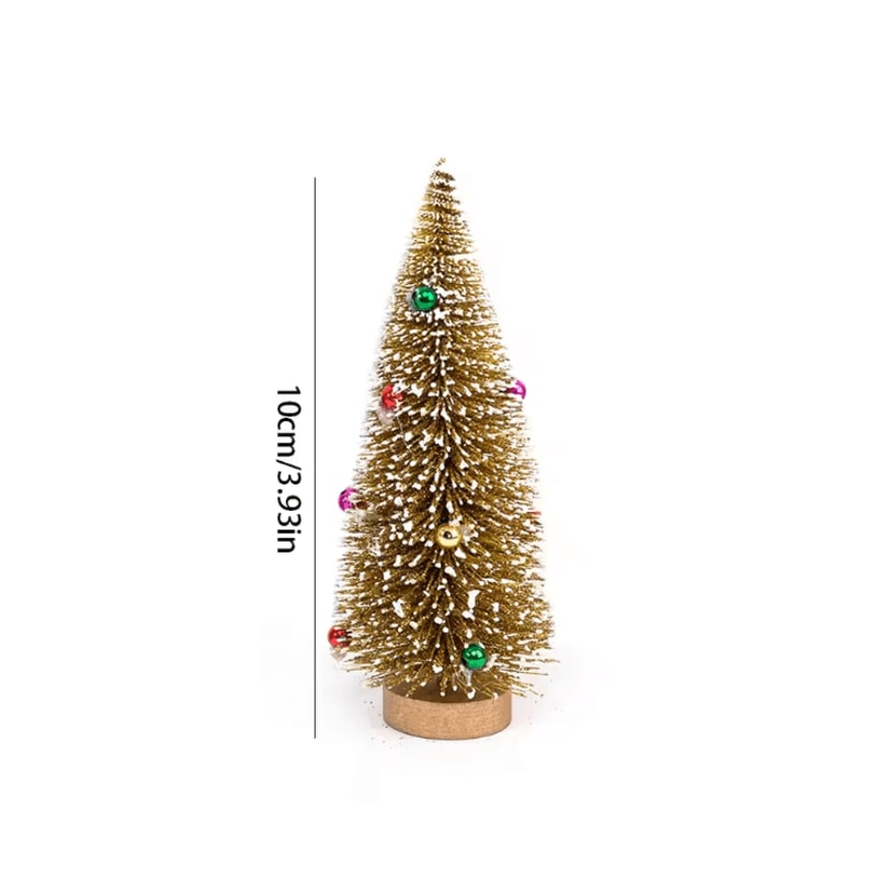 Mini Cedar Christmas Tree Snow Flocked Tabletop Miniature Decor 4