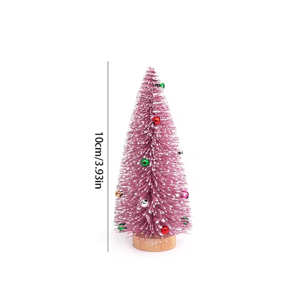 Mini Cedar Christmas Tree Snow Flocked Tabletop Miniature Decor 6