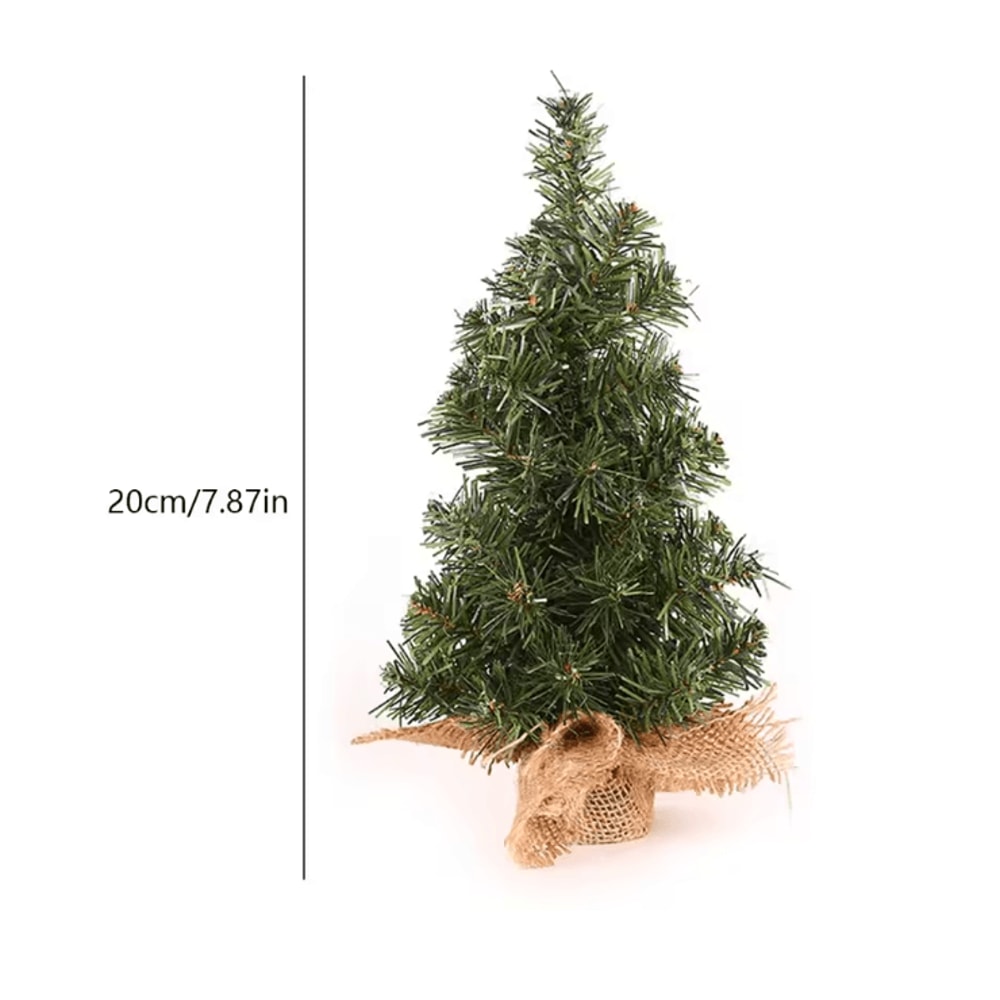 Mini Christmas Tree With Burlap Base 2030cm Tabletop Xmas Decor 3