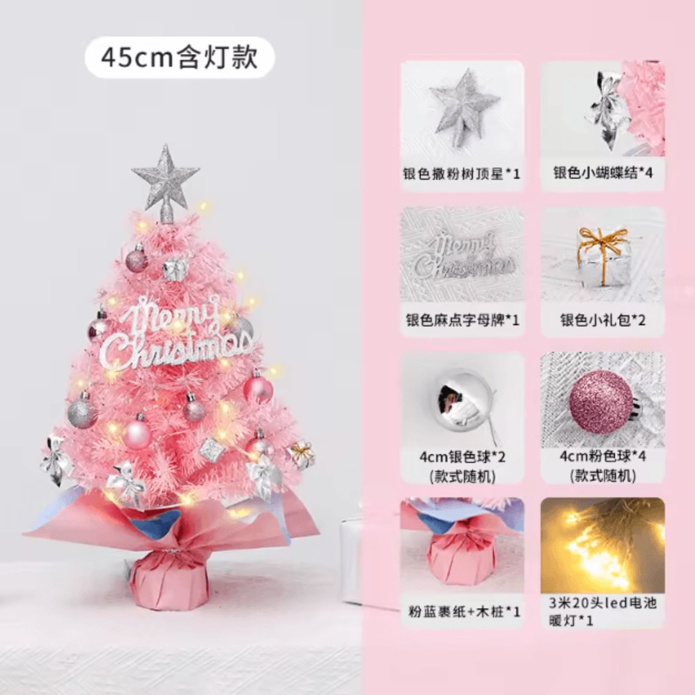 Pink Mini Christmas Tree 4560cm Tabletop Festive Decoration 3