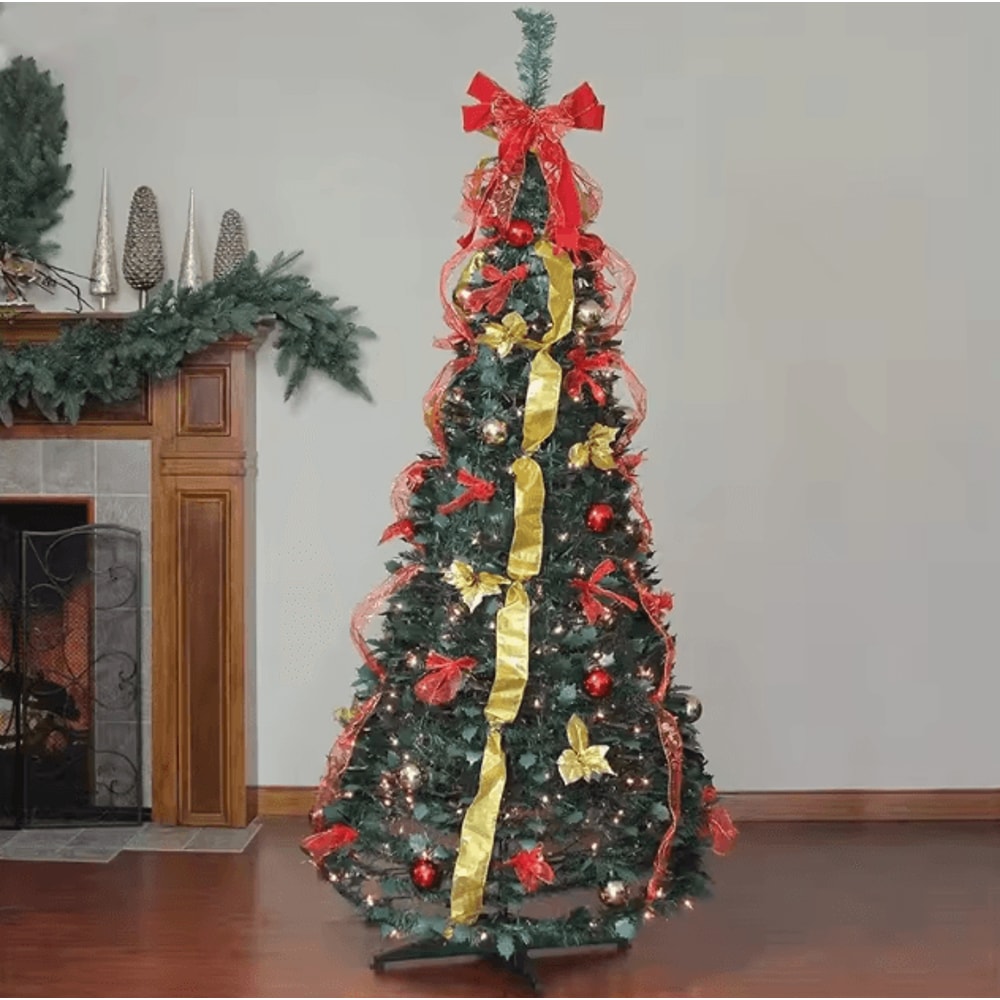 PopUp Christmas Tree 120cm Foldable PreDecorated Festive Tree 0