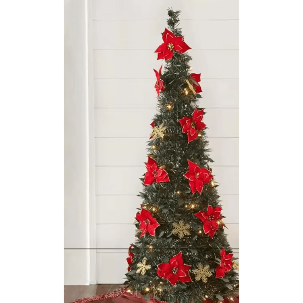 PopUp Christmas Tree 120cm Foldable PreDecorated Festive Tree 5
