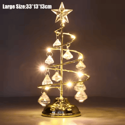 led crystal christmas tree lamp – decorative iron night light with warm glow