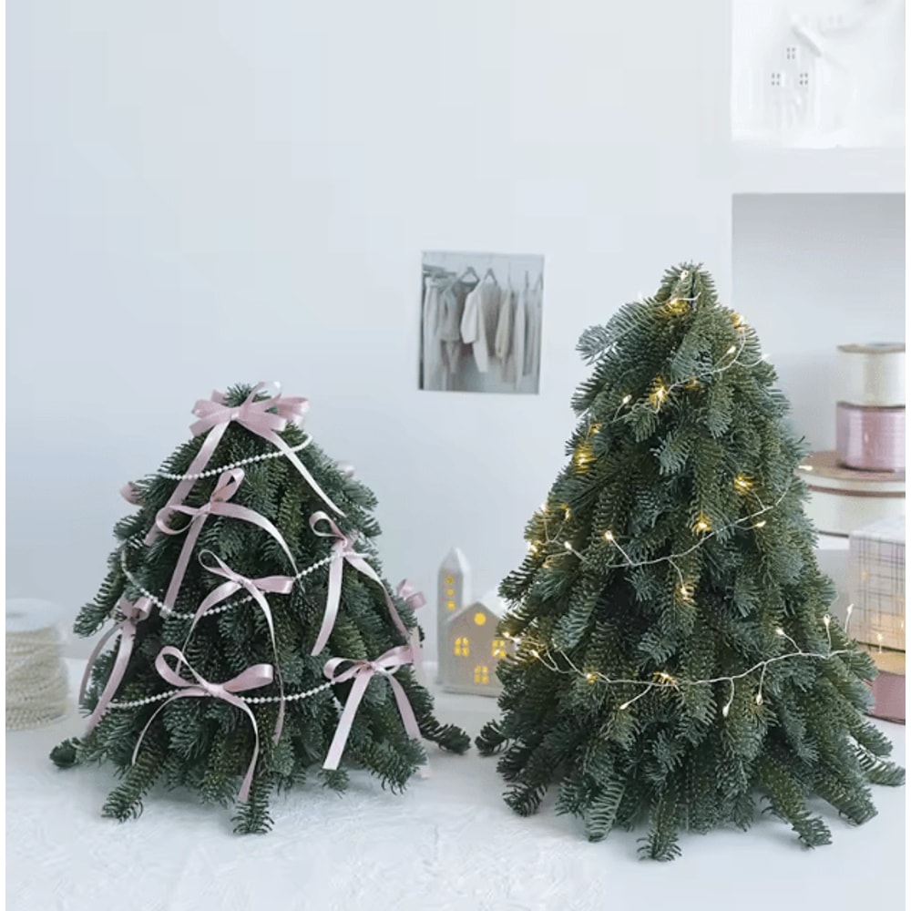 Simulated Noble Pine Christmas Tree Realistic Tabletop Festive Decor 0
