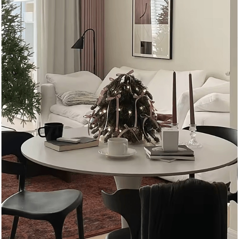 Simulated Noble Pine Christmas Tree Realistic Tabletop Festive Decor 2