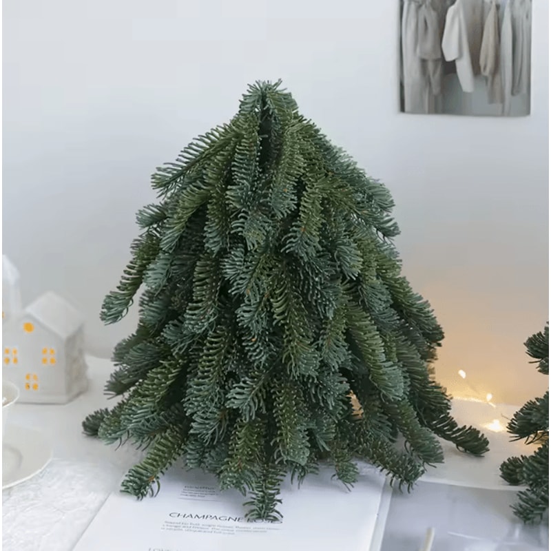Simulated Noble Pine Christmas Tree Realistic Tabletop Festive Decor 3