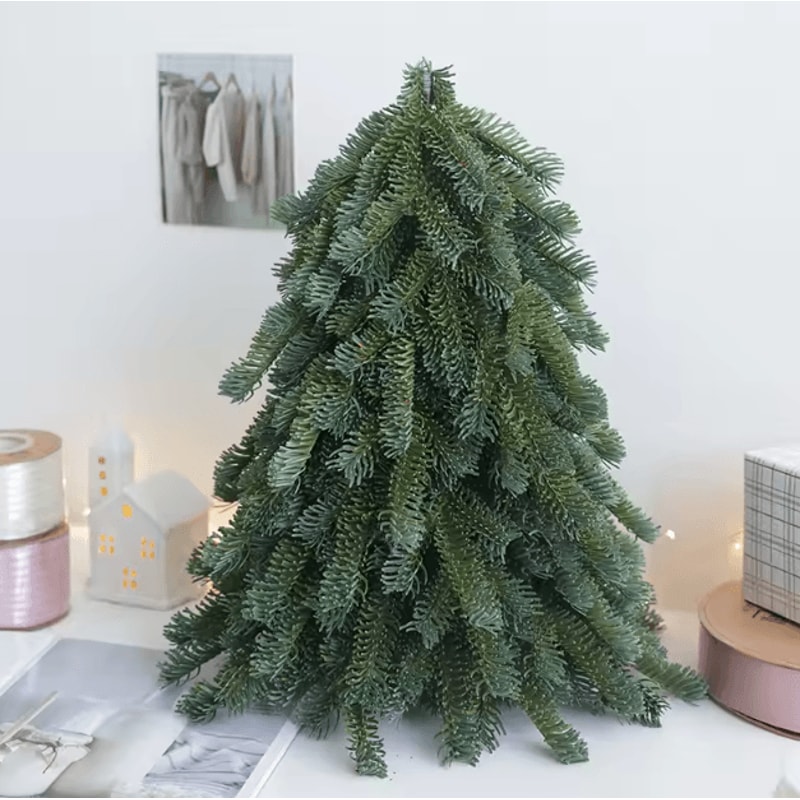 Simulated Noble Pine Christmas Tree Realistic Tabletop Festive Decor 4