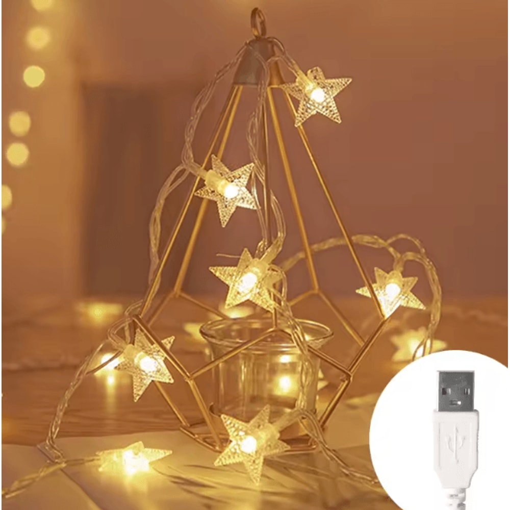 LED Star Fairy String Lights Outdoor Decorative Garland Lights 2